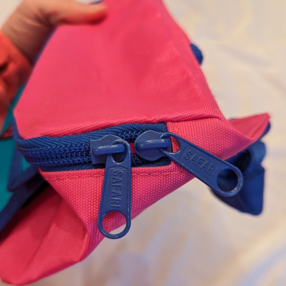 Vintage Fanny Bag Neon Color Block Multi-Compartment Adjustable Unisex OS New - Picture 7 of 11